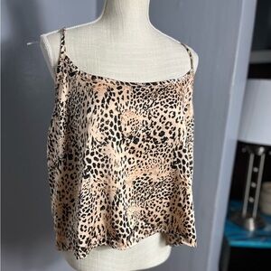 Forever 21 Animal Print Cropped Cami 3x scandi girl neutral summer festi staple